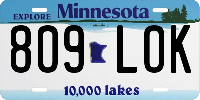 MN license plate 809LOK