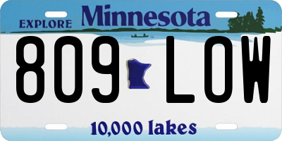 MN license plate 809LOW