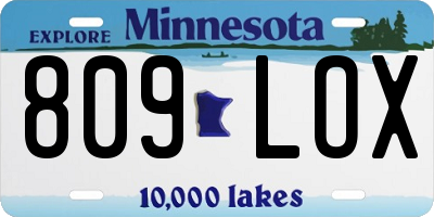 MN license plate 809LOX