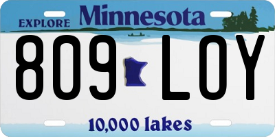 MN license plate 809LOY