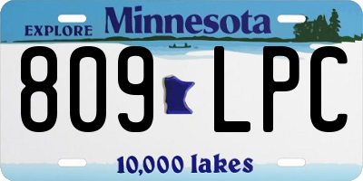 MN license plate 809LPC