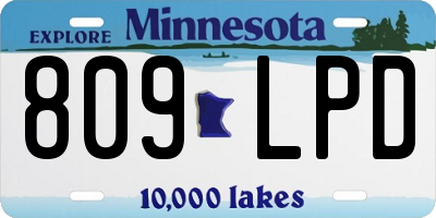 MN license plate 809LPD