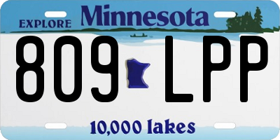 MN license plate 809LPP
