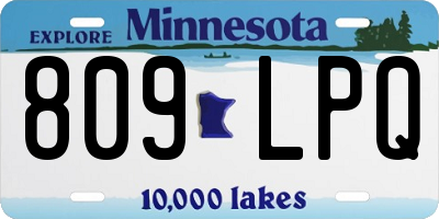 MN license plate 809LPQ