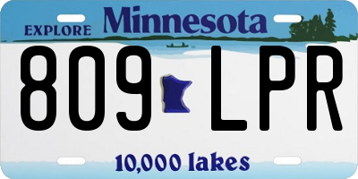 MN license plate 809LPR