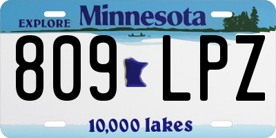 MN license plate 809LPZ