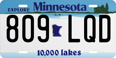 MN license plate 809LQD