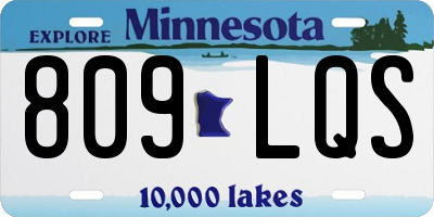 MN license plate 809LQS