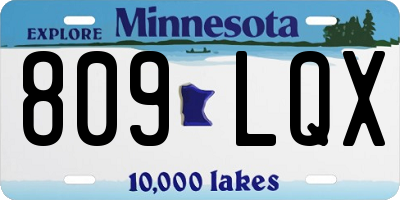 MN license plate 809LQX