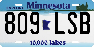 MN license plate 809LSB