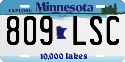 MN license plate 809LSC