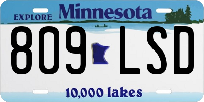 MN license plate 809LSD