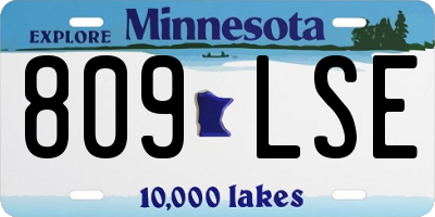 MN license plate 809LSE