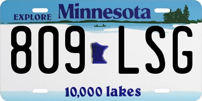 MN license plate 809LSG