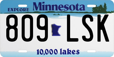 MN license plate 809LSK
