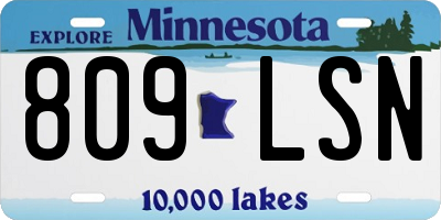 MN license plate 809LSN