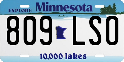 MN license plate 809LSO