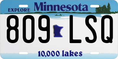MN license plate 809LSQ