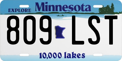 MN license plate 809LST