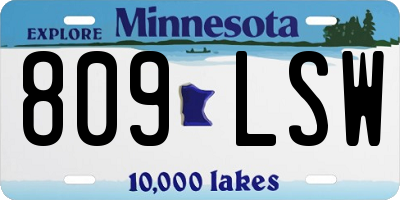 MN license plate 809LSW