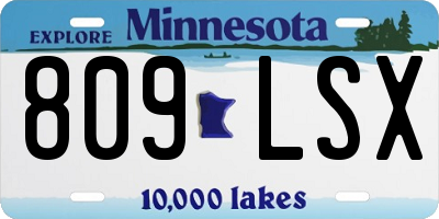 MN license plate 809LSX