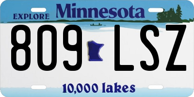 MN license plate 809LSZ