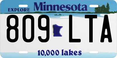 MN license plate 809LTA