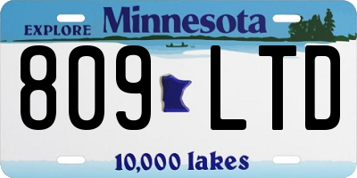MN license plate 809LTD