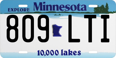 MN license plate 809LTI