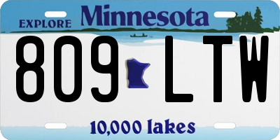 MN license plate 809LTW