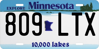 MN license plate 809LTX