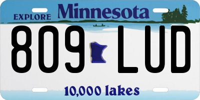 MN license plate 809LUD