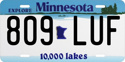 MN license plate 809LUF