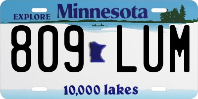 MN license plate 809LUM