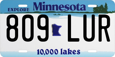 MN license plate 809LUR