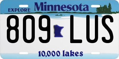 MN license plate 809LUS