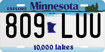 MN license plate 809LUU