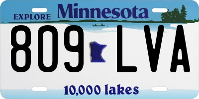 MN license plate 809LVA