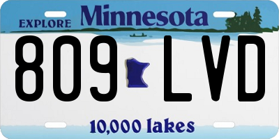MN license plate 809LVD