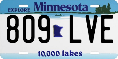 MN license plate 809LVE