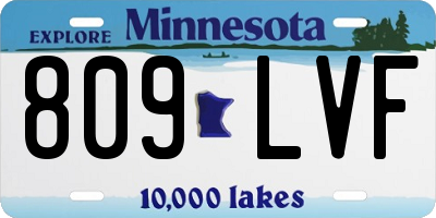 MN license plate 809LVF