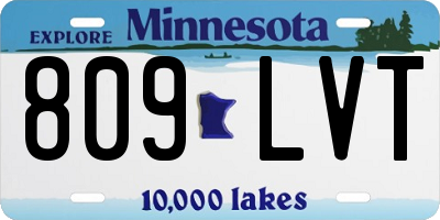 MN license plate 809LVT