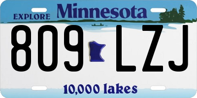 MN license plate 809LZJ