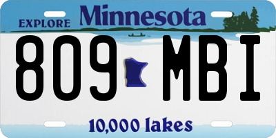 MN license plate 809MBI