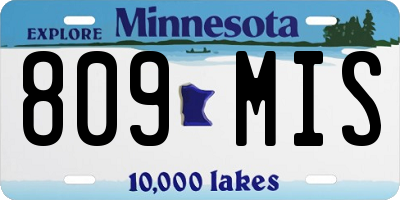 MN license plate 809MIS