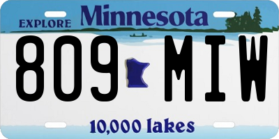MN license plate 809MIW