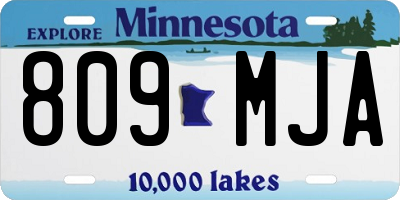 MN license plate 809MJA