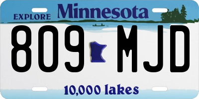 MN license plate 809MJD