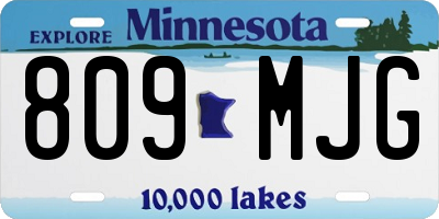 MN license plate 809MJG