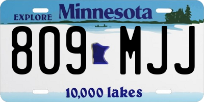 MN license plate 809MJJ